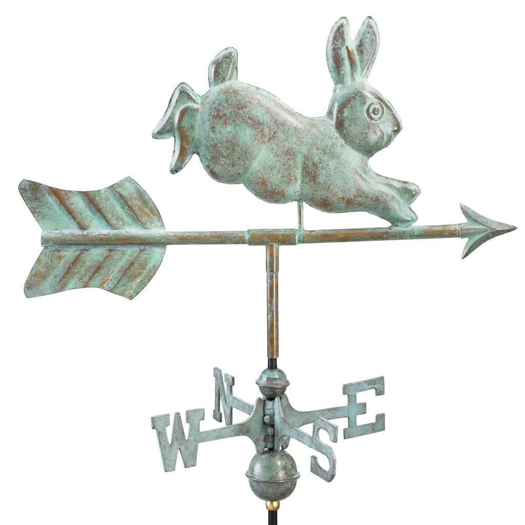 Good Directions Rabbit Garden Weathervane in Blue Verde Copper with Garden Pole - Image 2