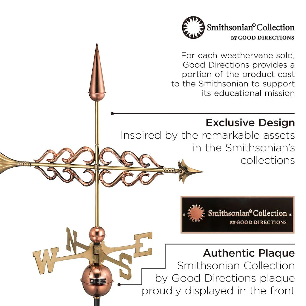 Good Directions Smithsonian Arrow Weathervane in Pure Copper - Image 3