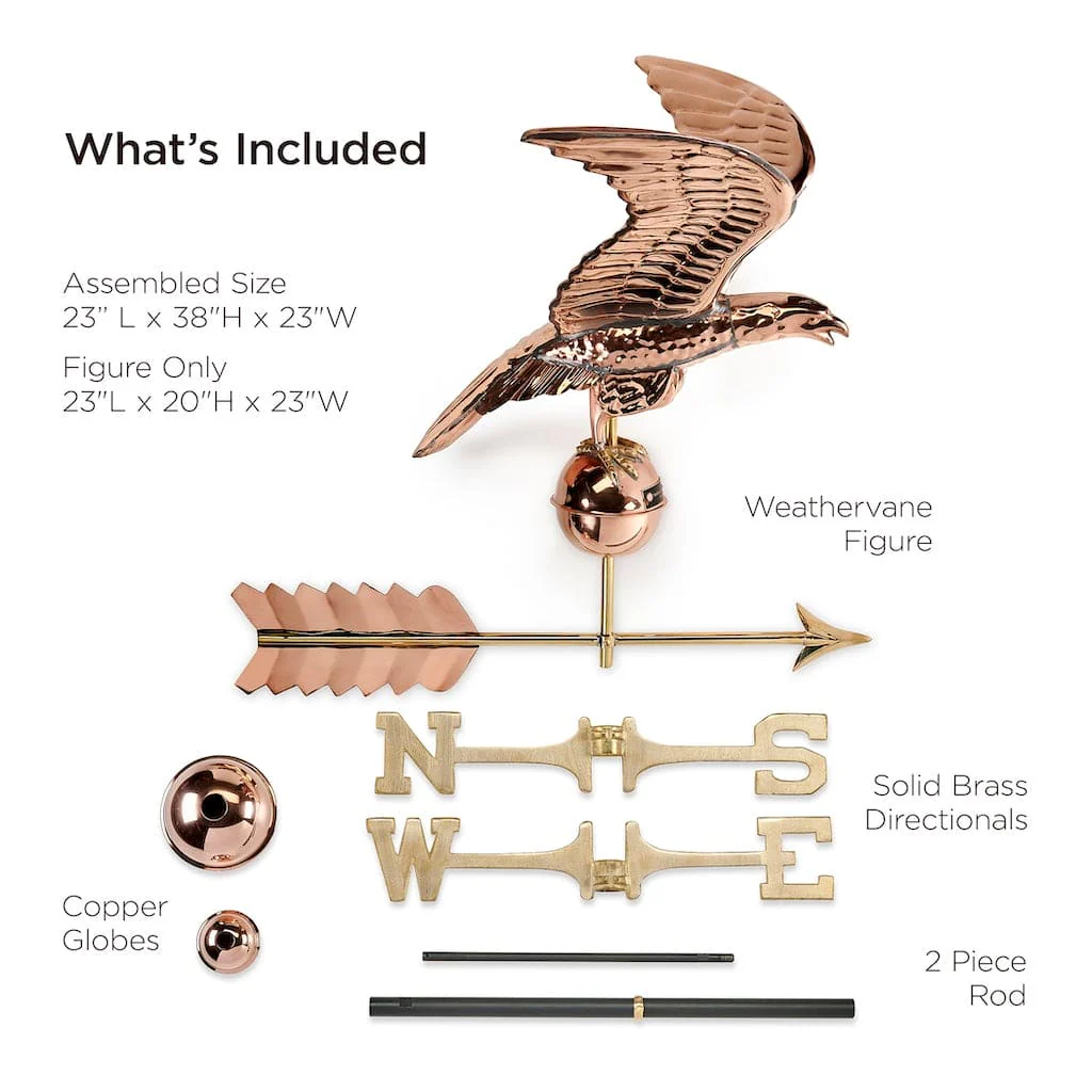Good Directions Smithsonian Eagle Weathervane in Pure Copper - Image 3