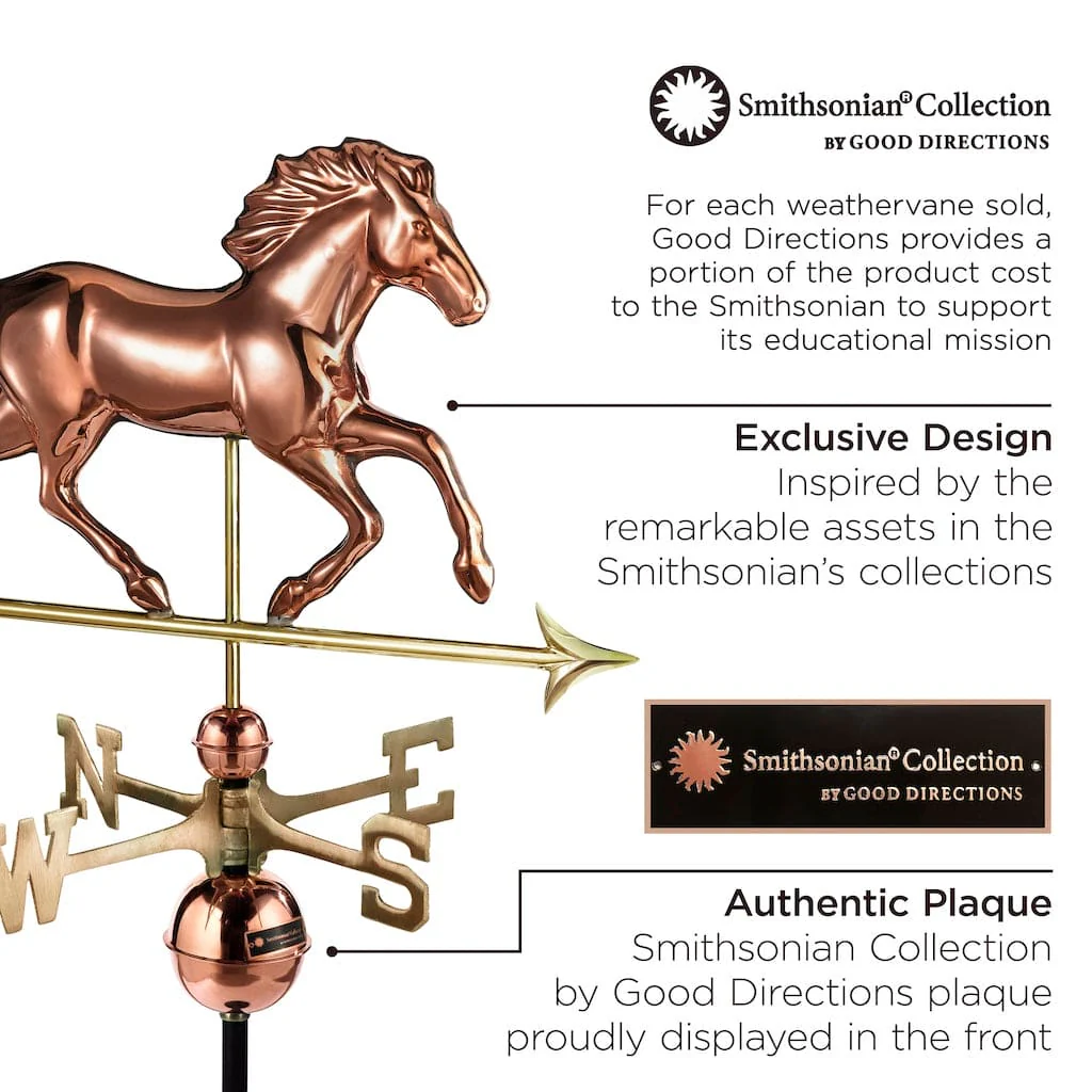 Good Directions Smithsonian Running Horse Weathervane in Pure Copper - Image 4