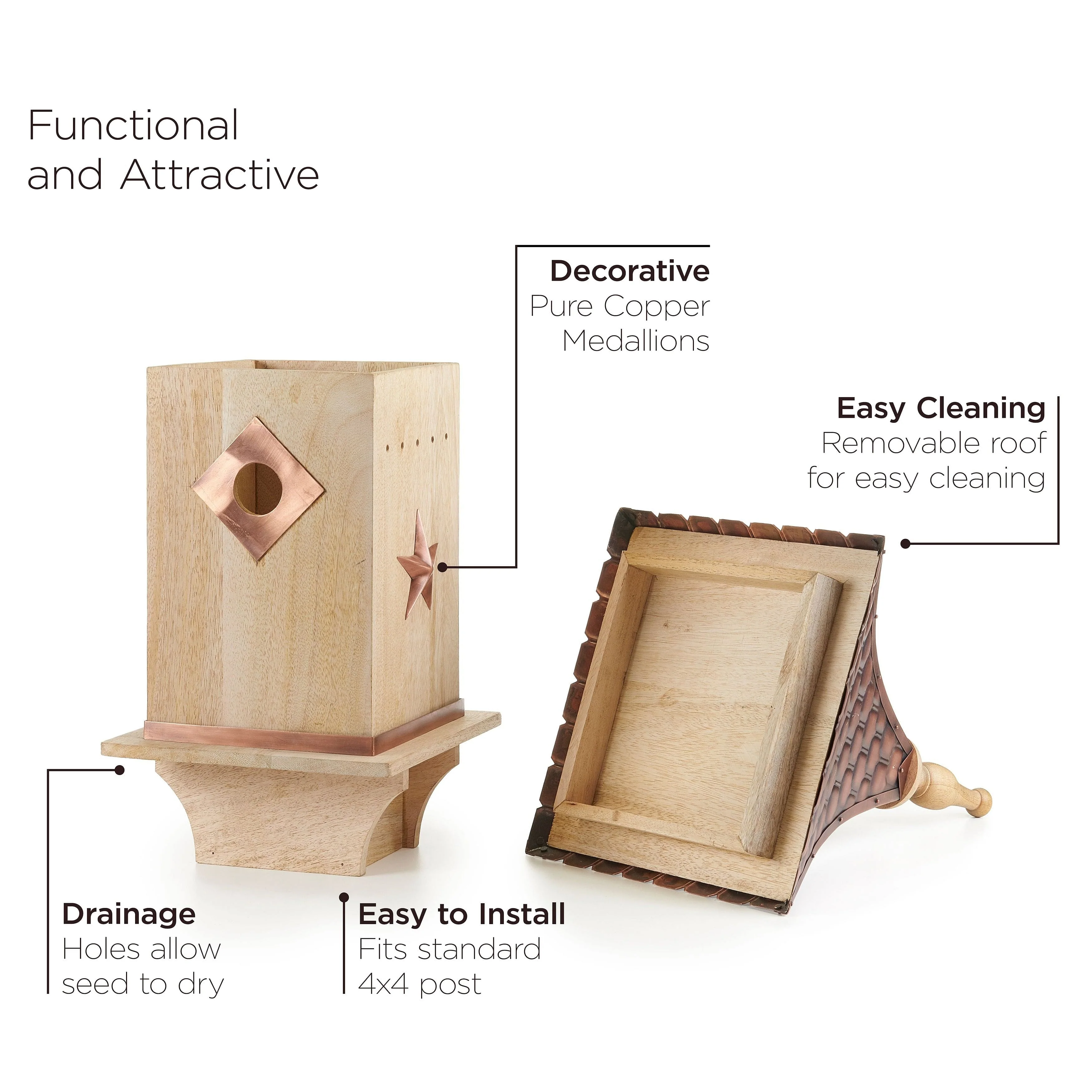 Good Directions Villa Bird House with Pure Copper Roof - Image 5