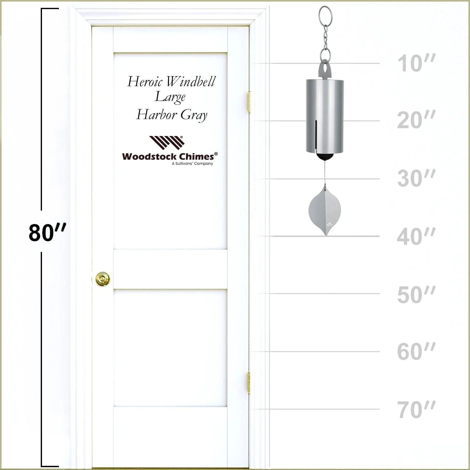 Heroic Large Harbor Gray Windbell by Woodstock Chimes - Image 4