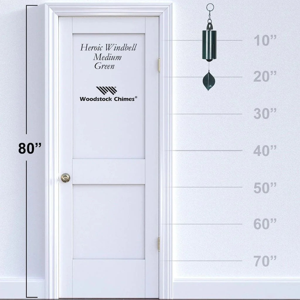 Heroic Medium Green Windbell by Woodstock Chimes - Image 4