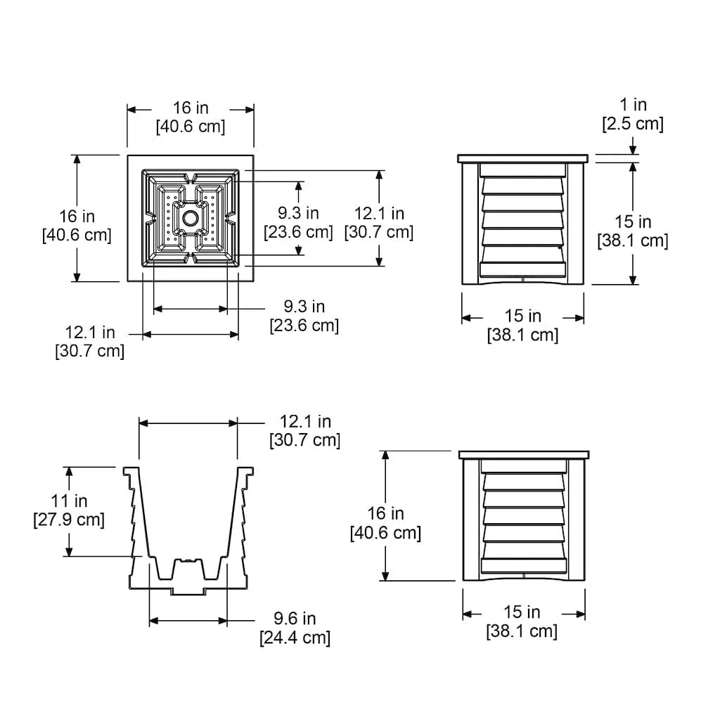 Mayne Lakeland 16x16 Square Planter - Image 7